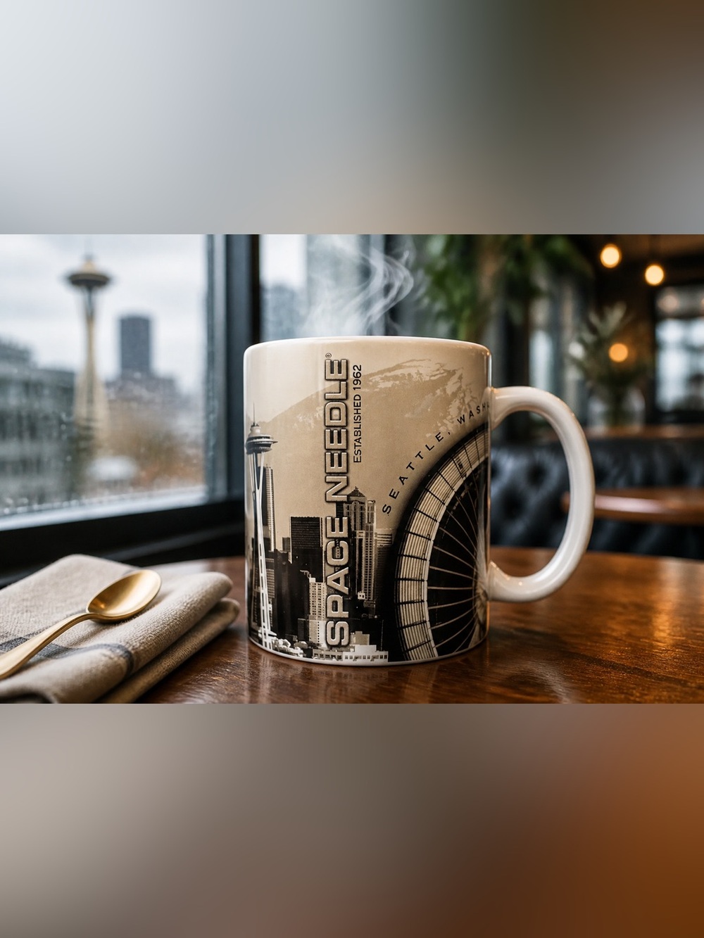 Space Needle Seattle Black & White Ceramic Mug